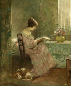 Young Girl Reading by Joseph W. Gies