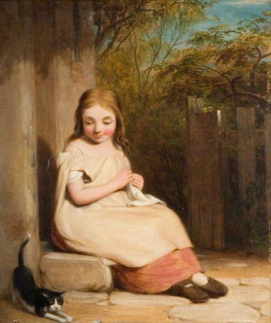 Young girl with kitten, William Mulready, 1786-1863