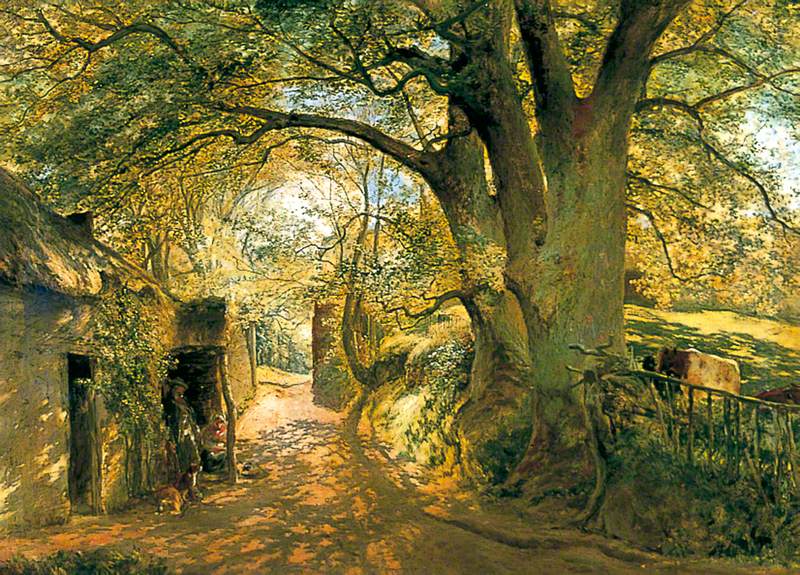 Bough, Samuel, 1822-1878; Entrance to Cadzow Forest, near Glasgow