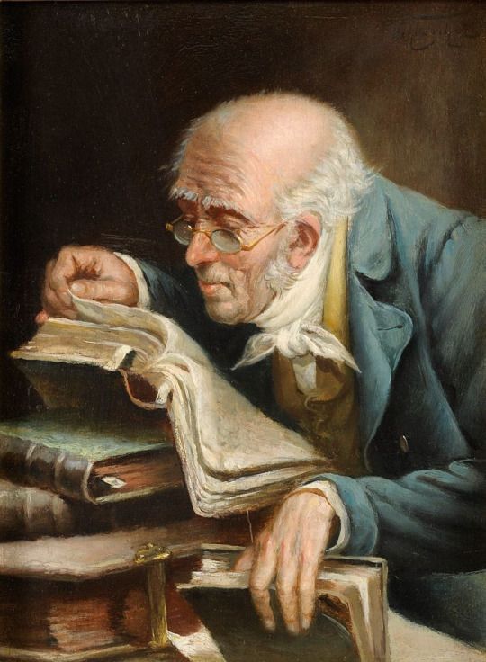Old man reading, by Carl Spitzweg