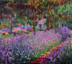 the-artists-garden-at-giverny-1900-claude-monet Irises