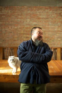 Ai Weiwei with Lai Lai — one of his 40 cats