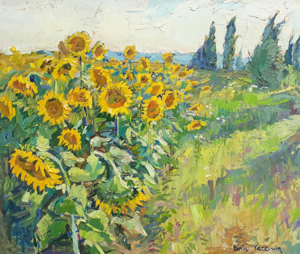 Blooming Sunflowers, Boris Eremin, Ukrainian artist