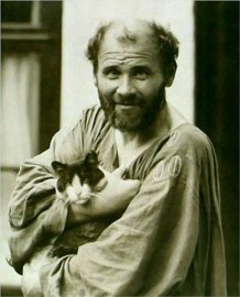 Gustav Klimt with his cat Katz