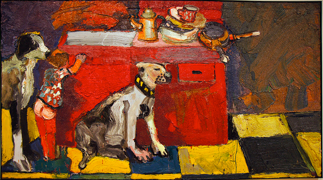 Joan Brown, Noel in the Kitchen (circa 1964).