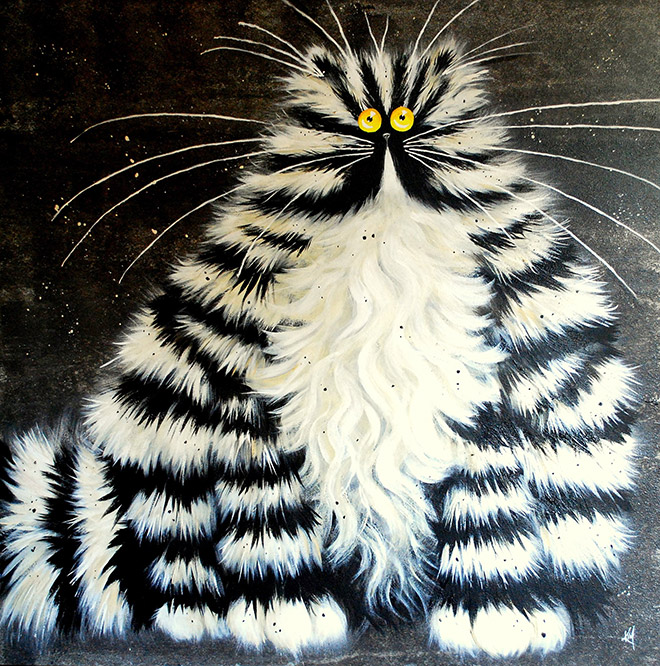 Kim Haskins, psychedelic cat painting