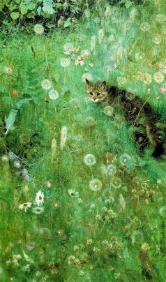 Cat in the Summer Meadow, by Bruno Liljefors