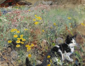 Cat in the Summer Meadow, by Bruno Liljefors