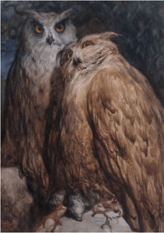 Two Owls by Gustave Doré (1870)