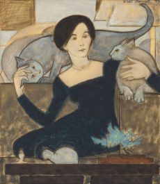 Will Barnet, Martha and two cats, 1984, American