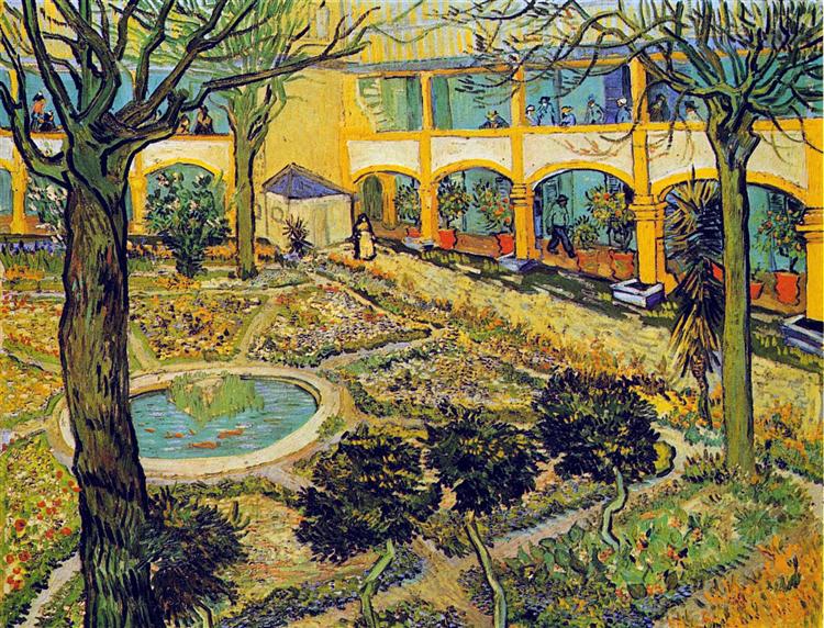 the-courtyard-of-the-hospital-in-arles-1889. Vincent Van Gogh