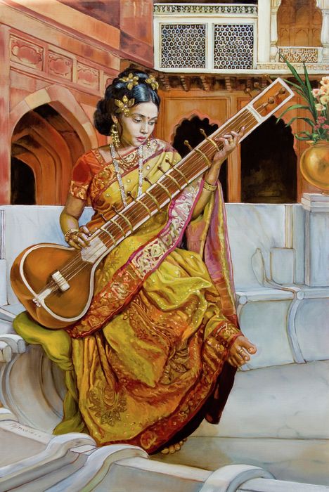 The Girl with the Sitar, by Dominique Amendola