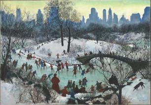 Agnes Tait, Skating in Central Park, 1934