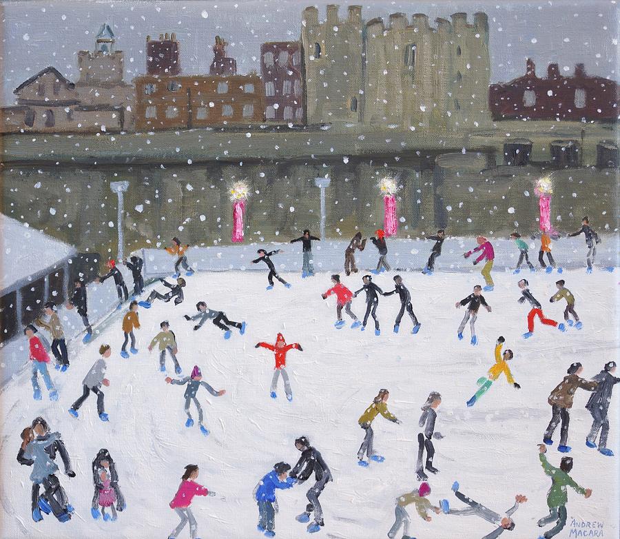 Tower of London Ice Rink is a painting by Andrew Macara which was uploaded on June 7th, 2015.