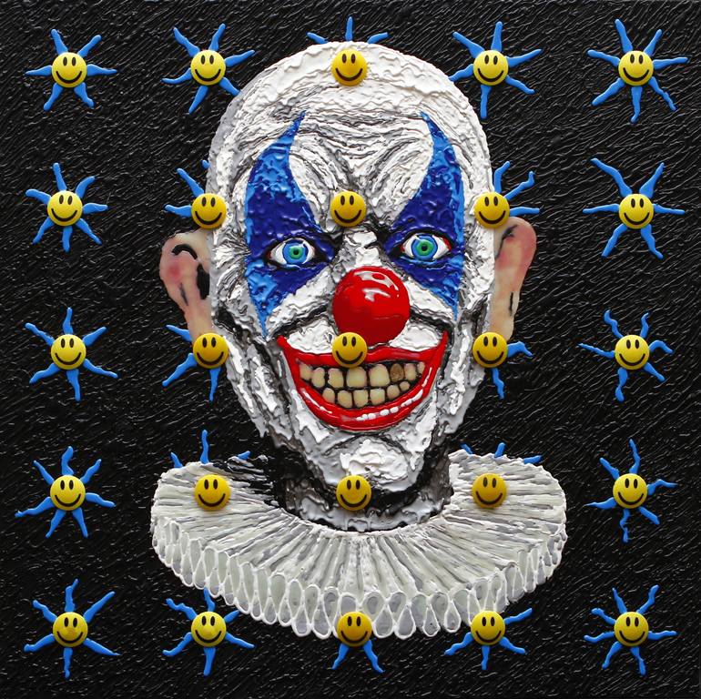 Evil Clown vs Smiley, by Herr Karl