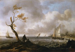 Ludolf_Bakhuizen_-_Fishing_Boats_and_Coasting_Vessel_in_Rough_Weather_-_WGA01132