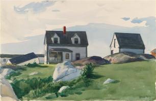 1923-064-houses-of-squam-light. Gloucester, Edward Hopper