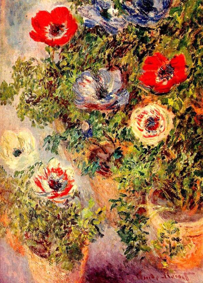 Claude Monet - Anémones en pot　1885