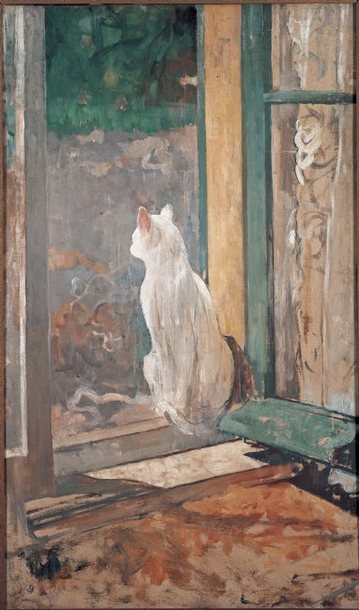 Jacobus van Looy White Cat at an Open Window, 1895