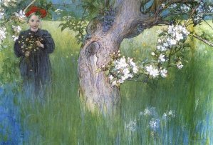 Apple Tree In Blossom, 1898c, Carl Larsson (Swedish 1853-1919