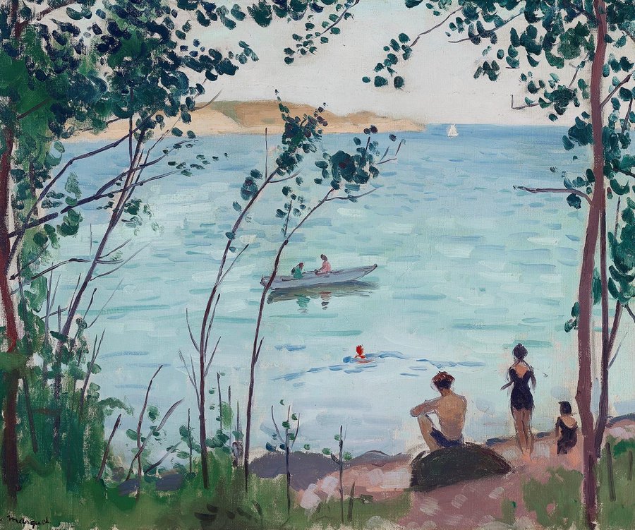 Albert Marquet (1875-1947), Baigneurs à Carqueiranne (1938)