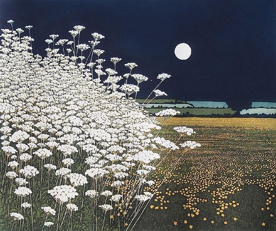 Phil Greenwood (UK ,Wales. b.1943), Moon Lights, etching and aquating