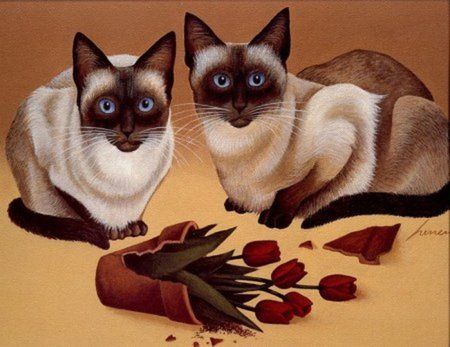 Siamese cats, Alice Miller Parker