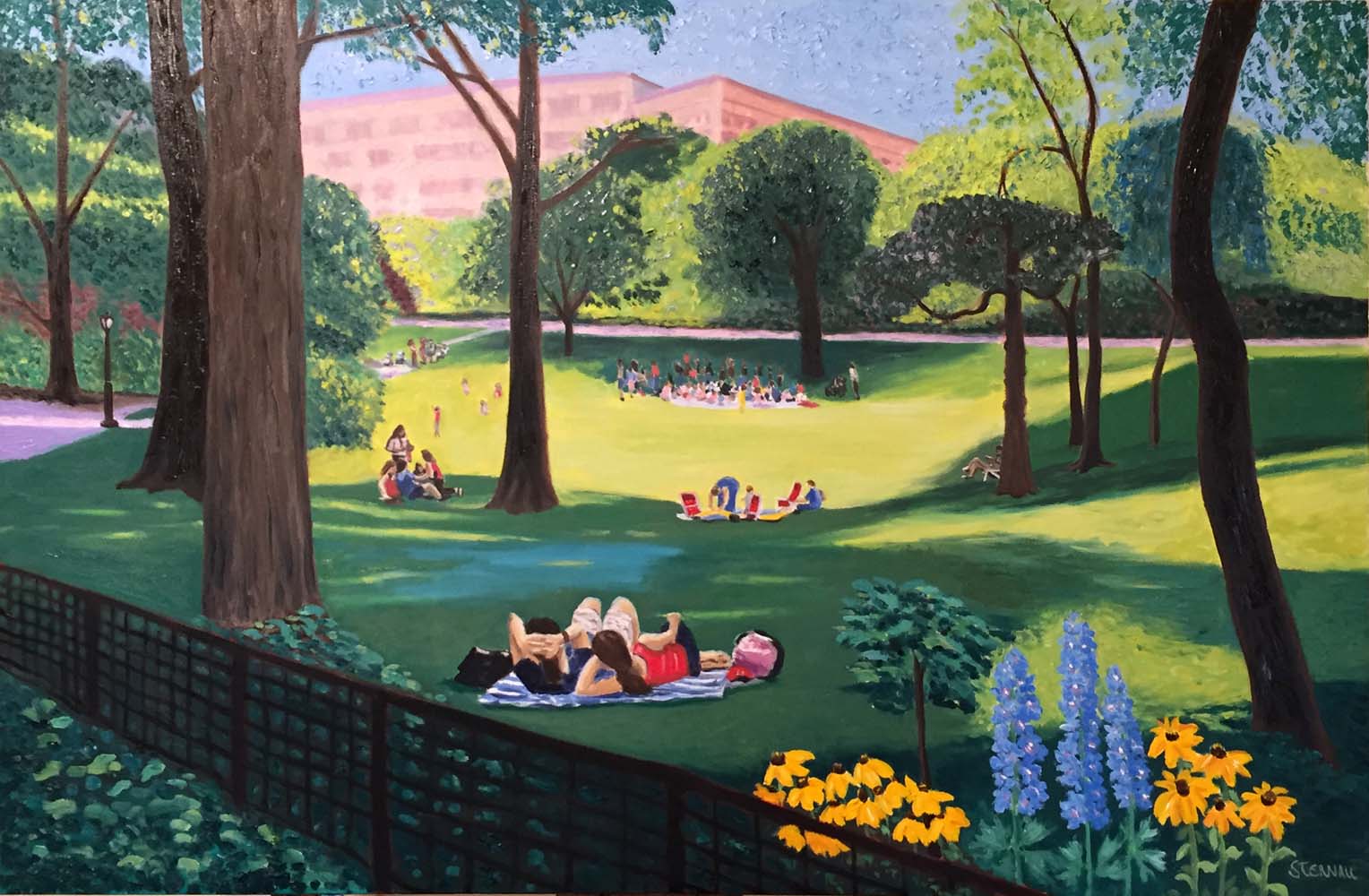 Summer-in-the-Park-Oil-by-Susan-Sternau