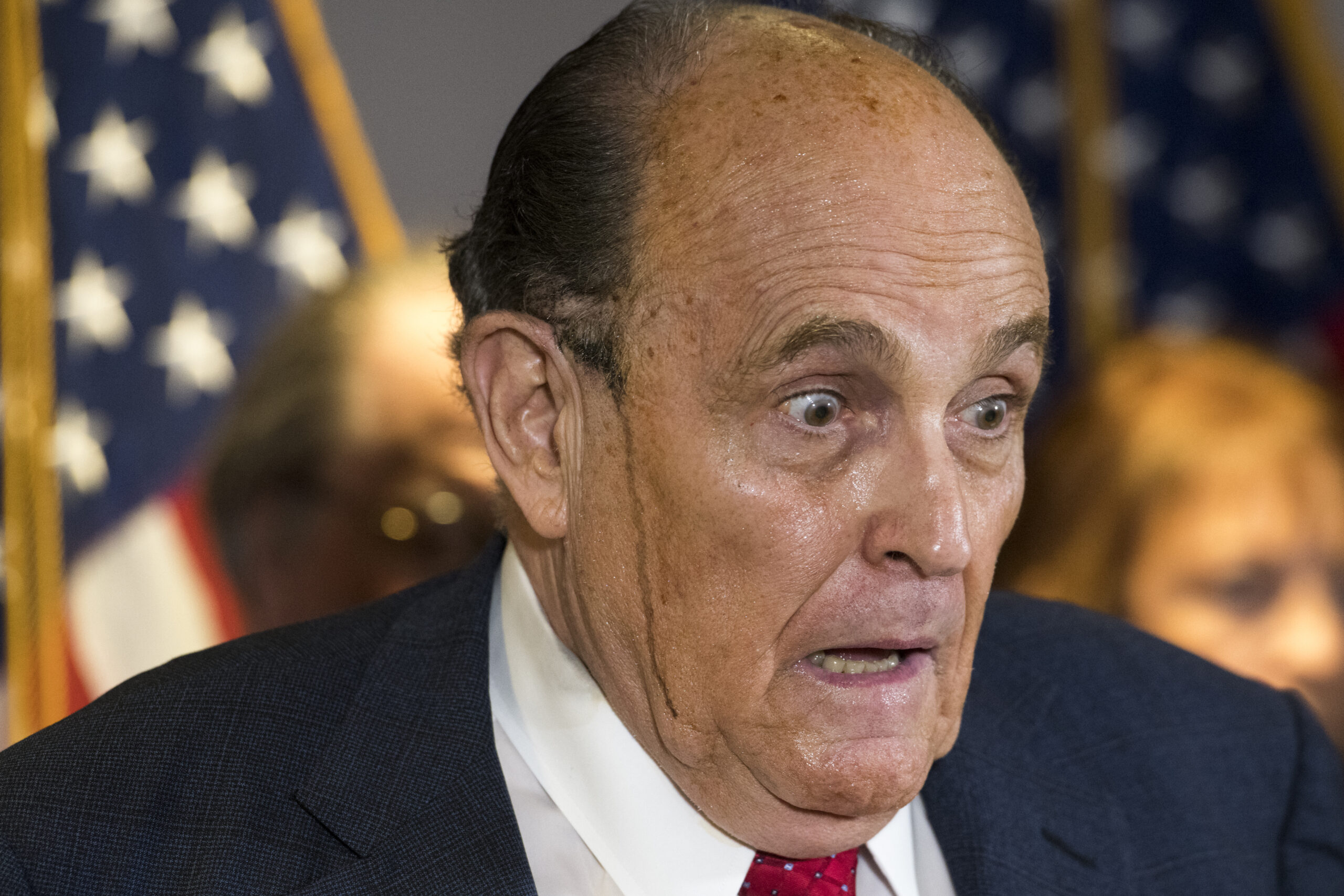 Giuliani holds bizarre press conference at RNC Headquarters