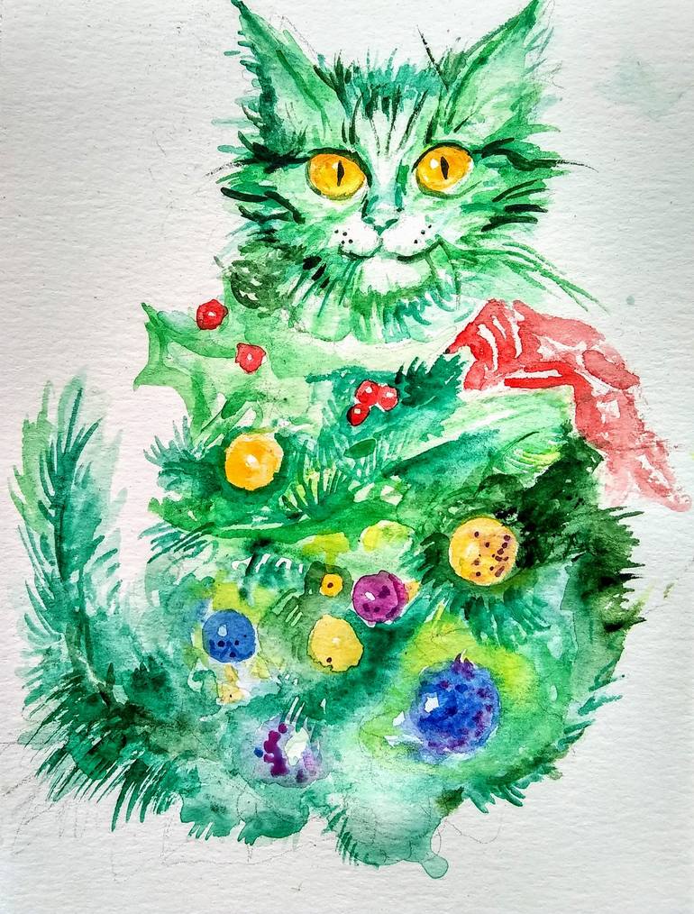 Christmas Cat by Daniella Vasileva