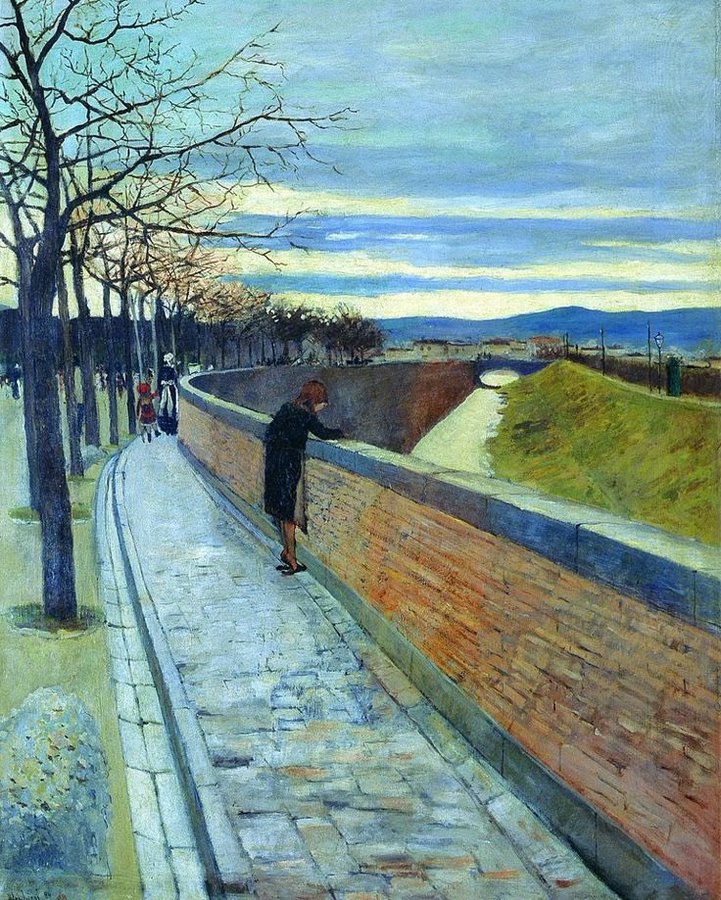 Sunset on Mugnone river, 1884, Ulvi Liège (Italian, 1859 - 1938)