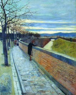 Sunset on Mugnone river, 1884, Ulvi Liège (Italian, 1859 - 1938)