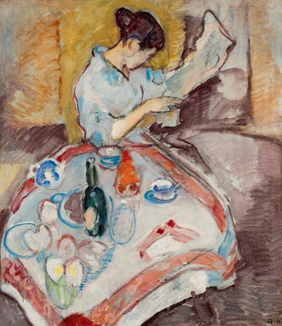 arne-kavli-woman-reading-newspaper