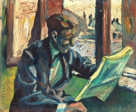 Hugo Scheiber, Man Reading Newspaper 1918
