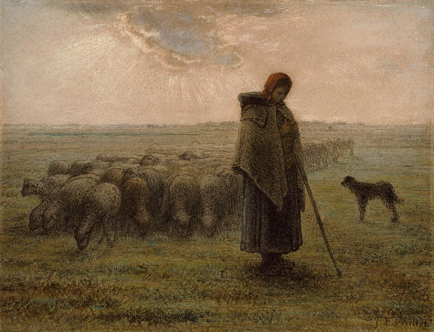 Jean-François Millet, Shepherdess and Her Flock (1862–63).