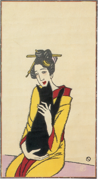 TakehisaYumeji-1919-Woman_Holding_a_Black_Cat