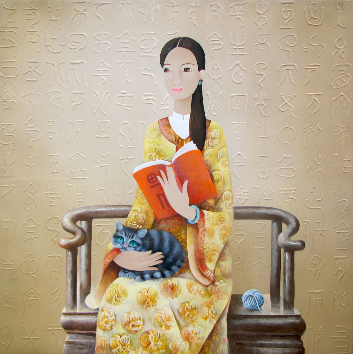 Phan-Linh-Bao-Hanh-Lady-with-cat-reading-book