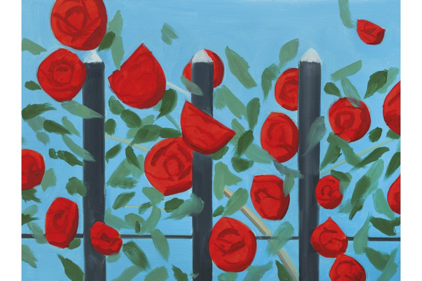 Alex-Katz-Red-Roses-with-Blue-2001-detail-via-Sothebys