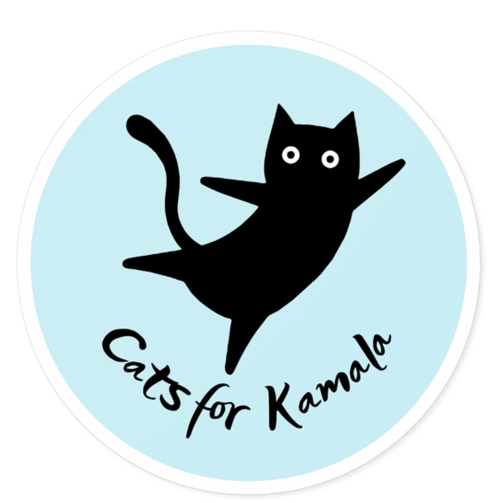 Cats-for-Kamala-various-sizes-Round-Stickers