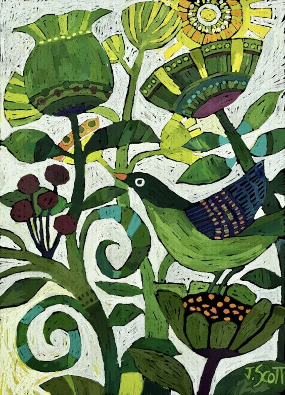 Bird Floral, by Jo Scott