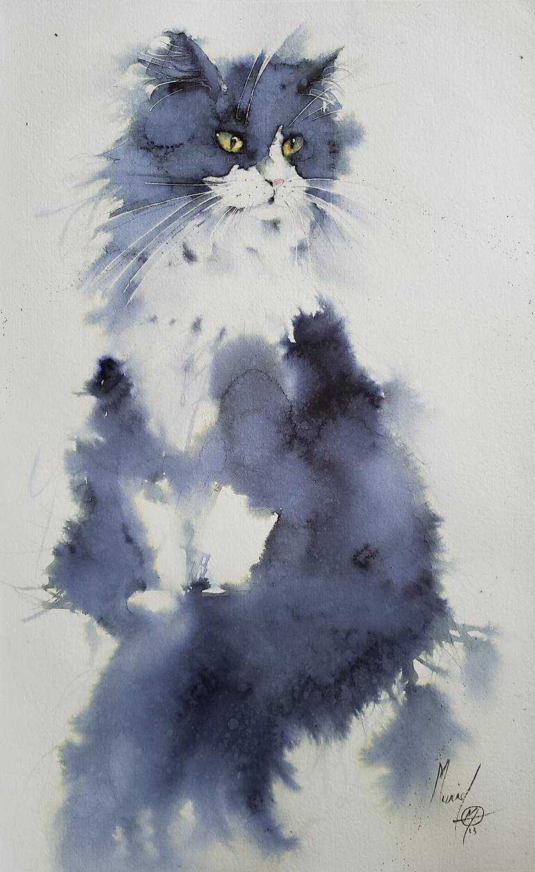 Black and White Cat II, by Muriel Mougeolle
