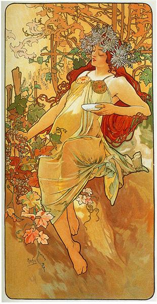The Autumn, by Alphonse Mucha, 1896
