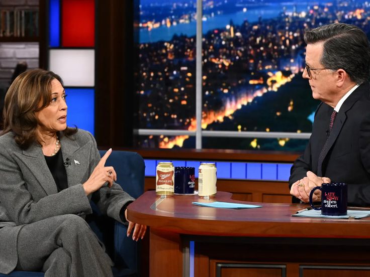 Harris and Stephen Colbert