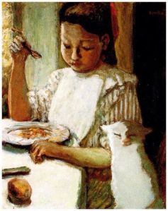 Girl with a cat, by Pierre Bonnard
