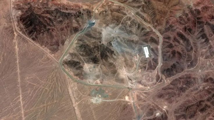 Israeli satellite overview taken on June 24 shows the Fordo fuel-enrichment facility in Iran.