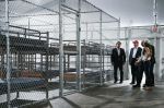 President Donald Trump, Florida Gov. Ron DeSantis, and Secretary of Homeland Security Kristi Noem tour “Alligator Alcatraz” in Ochopee, Florida on July 1, 2025. (Photo by ANDREW CABALLERO-REYNOLDSAFP via Getty&nbsp;Imag