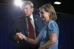President Donald Trump and Sen. Darline Graham attend a campaign rally on Aug. 21, 2026, in Myrtle Beach, South Carolina. Win McNamee, Getty&nbsp;Images